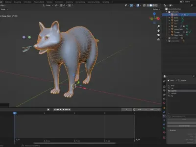 Raccoon NO Rigged in Blender Low-poly 3D model