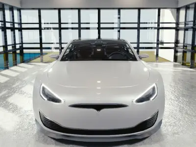 BLENDER EEVEE Brandless Extended Wheelbase 2 door coupe Low-poly 3D model