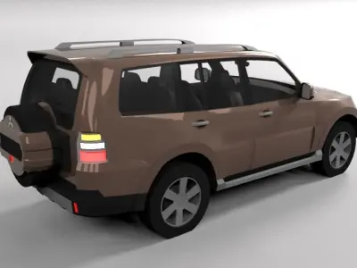 MITSHUBISHI PAJERO 2007 LOWPOLY Low-poly 3D model