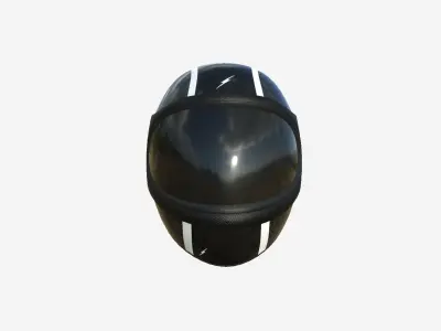 Cartoon Helmet Kart A07 Black - Character Design Low-poly 3D model