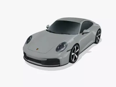 Porsche 911 Carrera 992-2 Low-poly 3D model