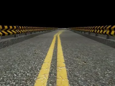 race low poly road with lines in middle Low-poly 3D model