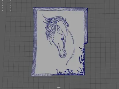 3D Fire Horse Portrait Textures included Free low-poly 3D model