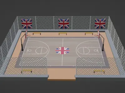  Basketball Stadium - England Low-poly 3D model
