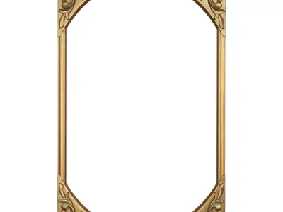 Frame Mirror Ornamental Art Nouveau - 3 Materials - Vol 07 3D model