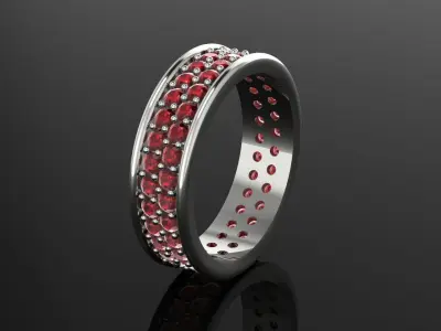 eternity round stone in two row Free 3D print model