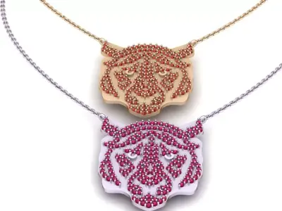 Golden Tiger Pendant 3D Printable Model 3D print model