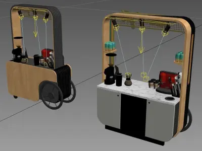 POP Stand 3D model 3D model coffee car new model 3D model