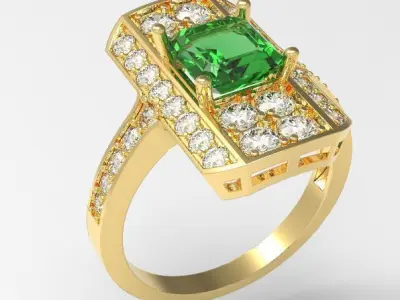 Square diamond ring 3D print model