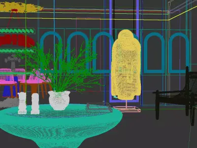Living room 3D model 49