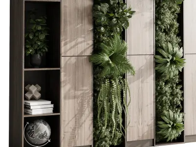 cabinet furniture of houseplants indoor With decor 03 Low-poly 3D model