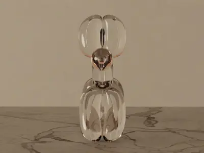 Glass Dog Balloon Free low-poly 3D model