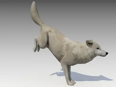 Arctic wolf Low-poly 3D model