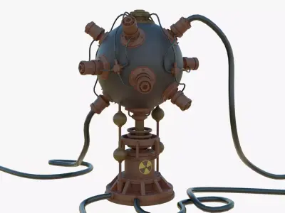 Nuclear reactor Low-poly 3D model