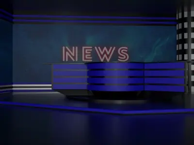 Tv Studio Low-poly 3D model