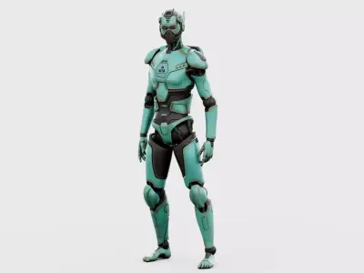  CYBORGTOPIA B-22  Rigged for Unreal Engine - Unity - MIXAMO Free 3D model
