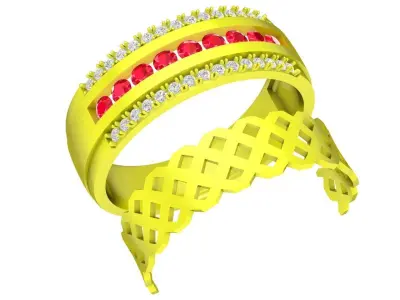 A4541 Luxury Diamond Fashion Women Band Ring 3D print model