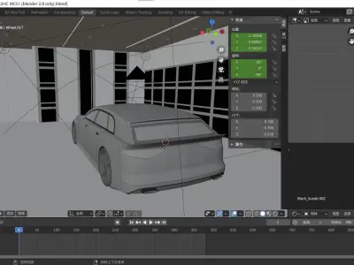 SHCblend car in software 3D model