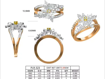 PREMIUM DIAMOND RING 4 Free 3D print model