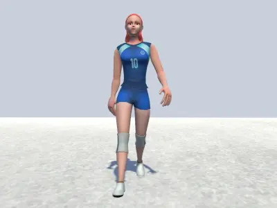 Sports avatar Female 01 Rigged Low-poly 3D model