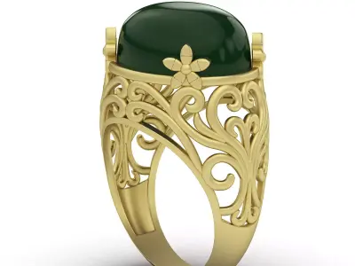 Lux ring silver gold jewelry printable 3D model 3D print model