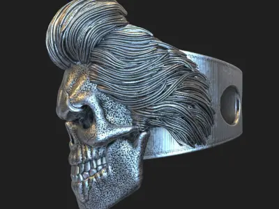 Skull ring jewelry bearded vol4 3D print model