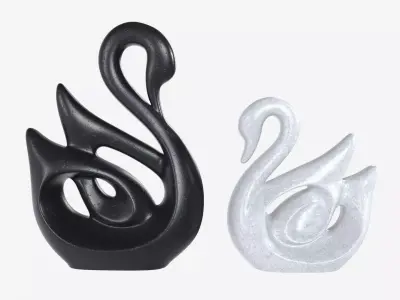 Ceramic Swan Figurines 3D model