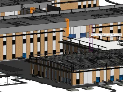 full revit BIM office building  3D model