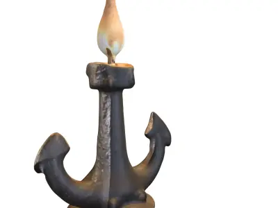 Anchor Candle Holder Low-poly 3D model
