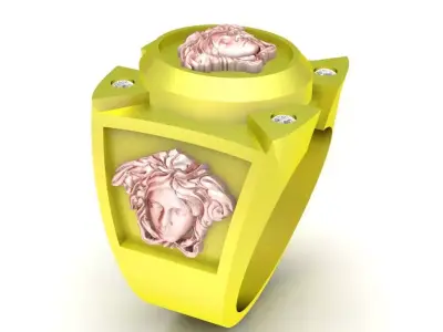 Luxury Medusa Head Men Statement  solid Ring 91a  3D print model