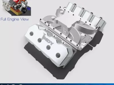 Hemi INDY single carb intake N valve covers 3D print model