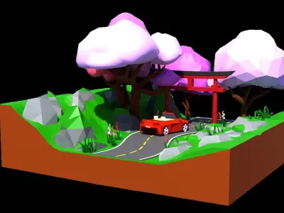 Land H7 Low-poly 3D model