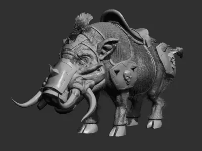 Armored Wild Boar 3D model