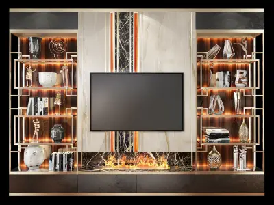TV Wall Units set 05 3D model