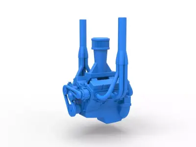 Engine of Small block Pulling tractor Scale 1 to 25 3D print model