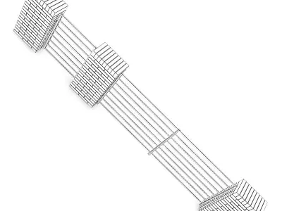 Concrete Fence with Gate 05 3D model
