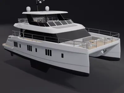60 POWER CATAMARAN  luxury 3D Rendering 3D model