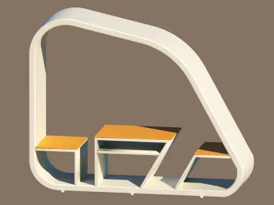 modern benches Free 3D model