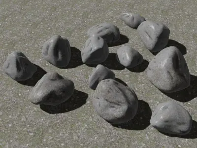 Stones - Game Kitbash Low-poly 3D model