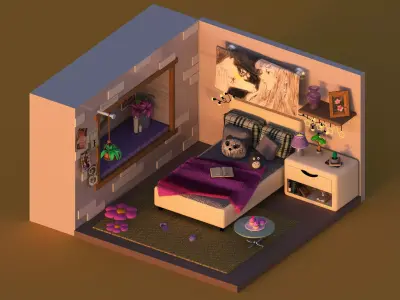 Room in 3Ds Max with Corona light  3D model