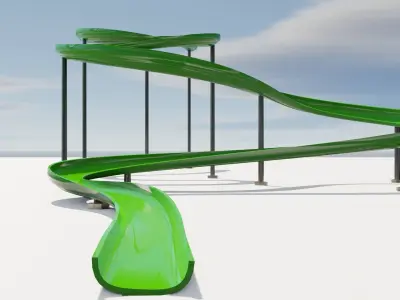 Water Slide Low-poly 3D model get