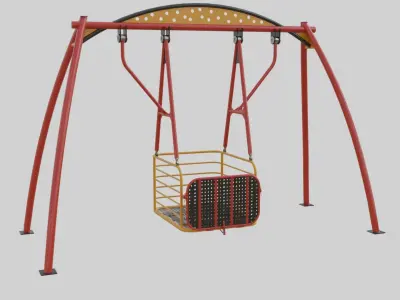 Playground Handicapped Chair Swing - 01 Low-poly 3D model