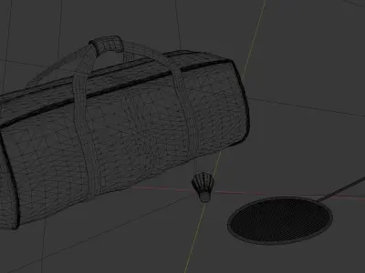Badminton set Low-poly 3D model