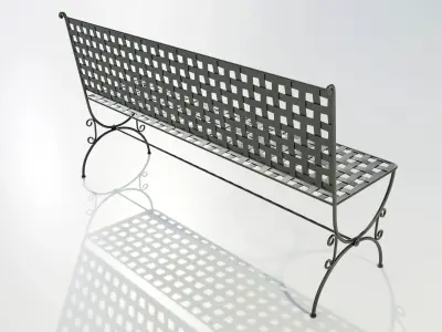 Wrought Iron Bench 3D model