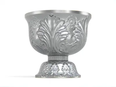 Thai Ornate Pedestal Bowl Low-poly 3D model