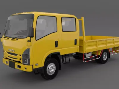 ISUZU ELF Light cargo truck double cabin  3D model