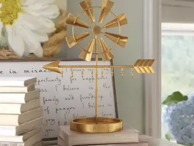 Gold Lucas Windmill Sculpture 3D model