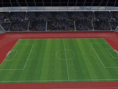 Olympic Stadium - Soccer Fans Low-poly 3D model get