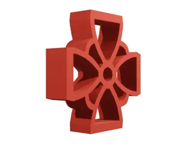 Brick Jaali Flower Open  3D model
