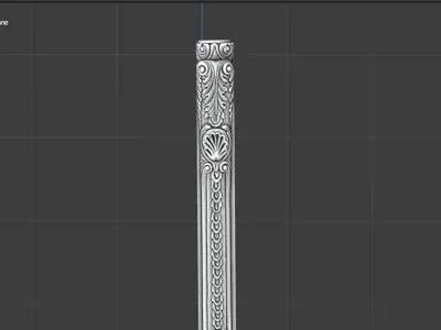 Classic decor ornament carved 03  3D model